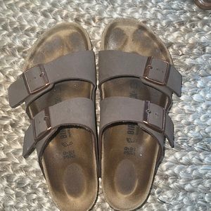 Brown Two-Strap Birkenstocks